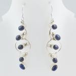 Authentic silver lapis lazuli gemstone earrings